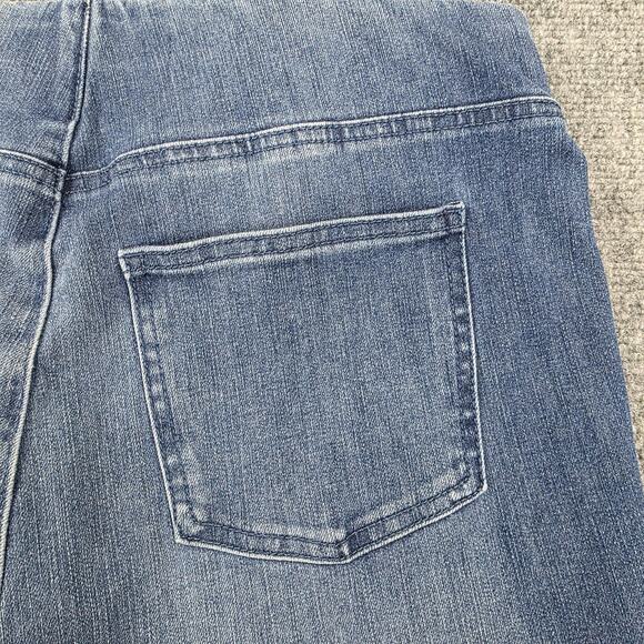 Soft Surroundings Jeans Womens Petite Medium Blue Pull On Straight Stretch Denim - Picture 13 of 16